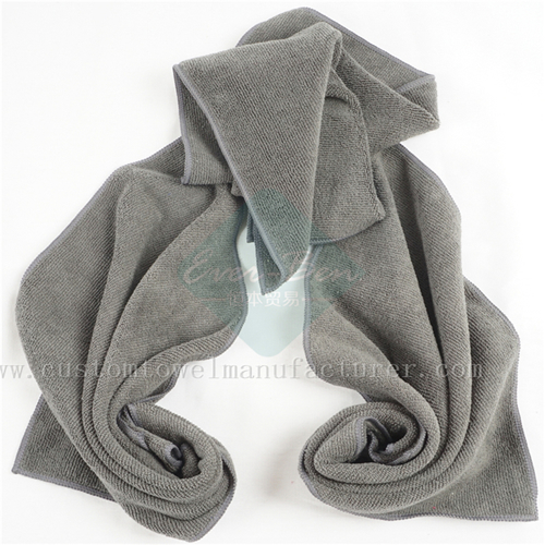 China Bulk Custom Logo Black Grey microfiber cloth towel wholesale Home Cleaning Towels Supplier